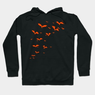 Colony of Flying Orange Bats Hoodie